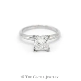 1.50CT Princess Cut Diamond Solitaire Engagement Ring in 14KT White Gold