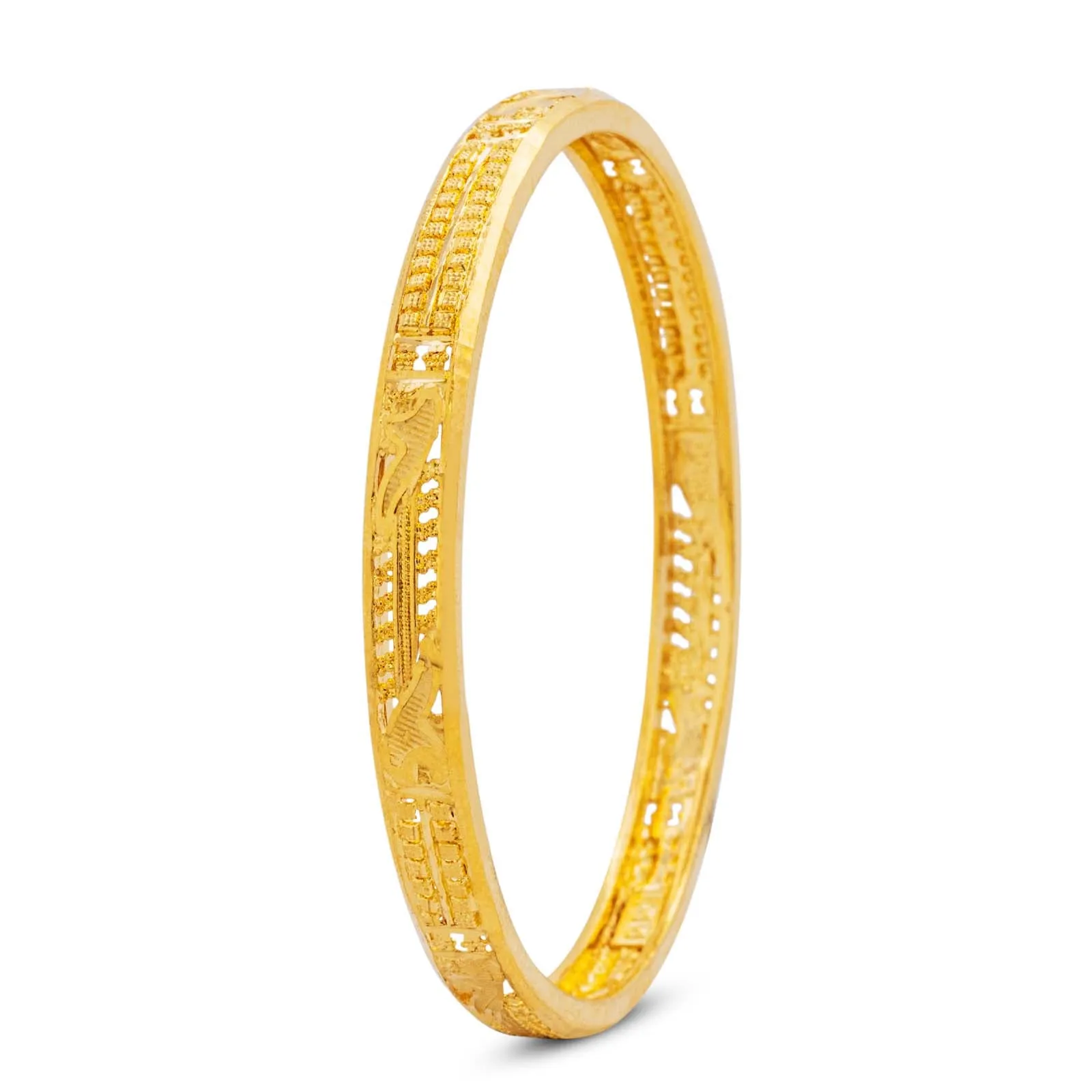 24CT HEAVY GOLD PLATED BOHO STYLE BANGLE PGB1-571