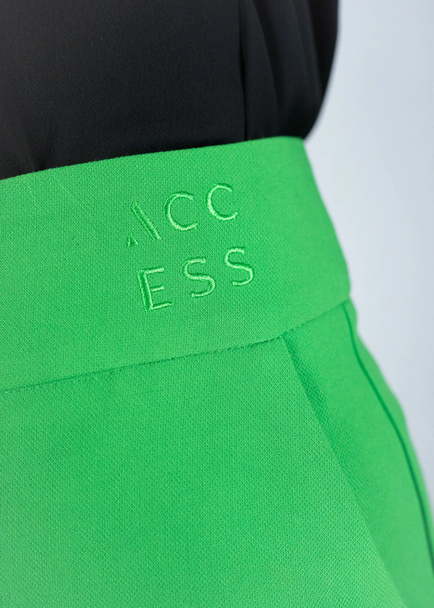 Access Green Shorts With Embroidered