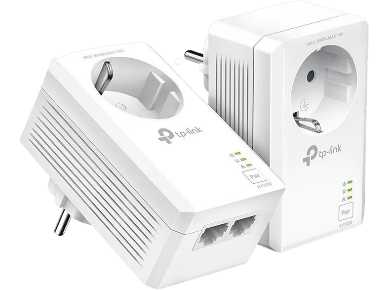 Adaptador PLC - TP-Link TL-PA7027PKIT, Plug and Play, 2 puertos Gigabit, 1000 Mbps, Blanco