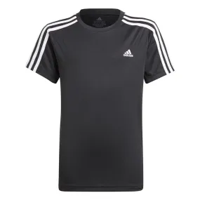 adidas D2M 3 Stripe Tee - Boys - Black/White