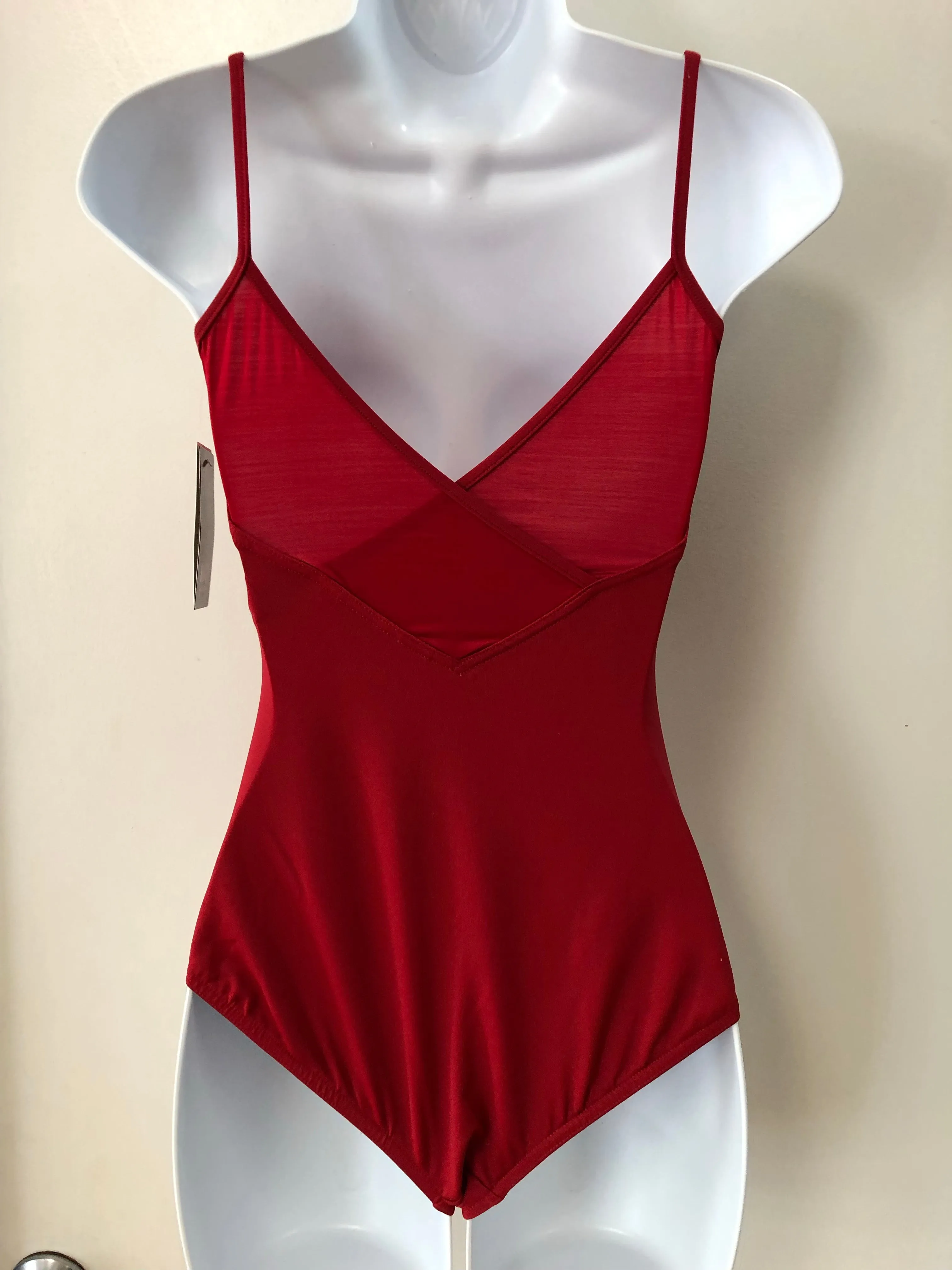 Adult Tuck Front Camisole Leotard Adult Medium Red L2570