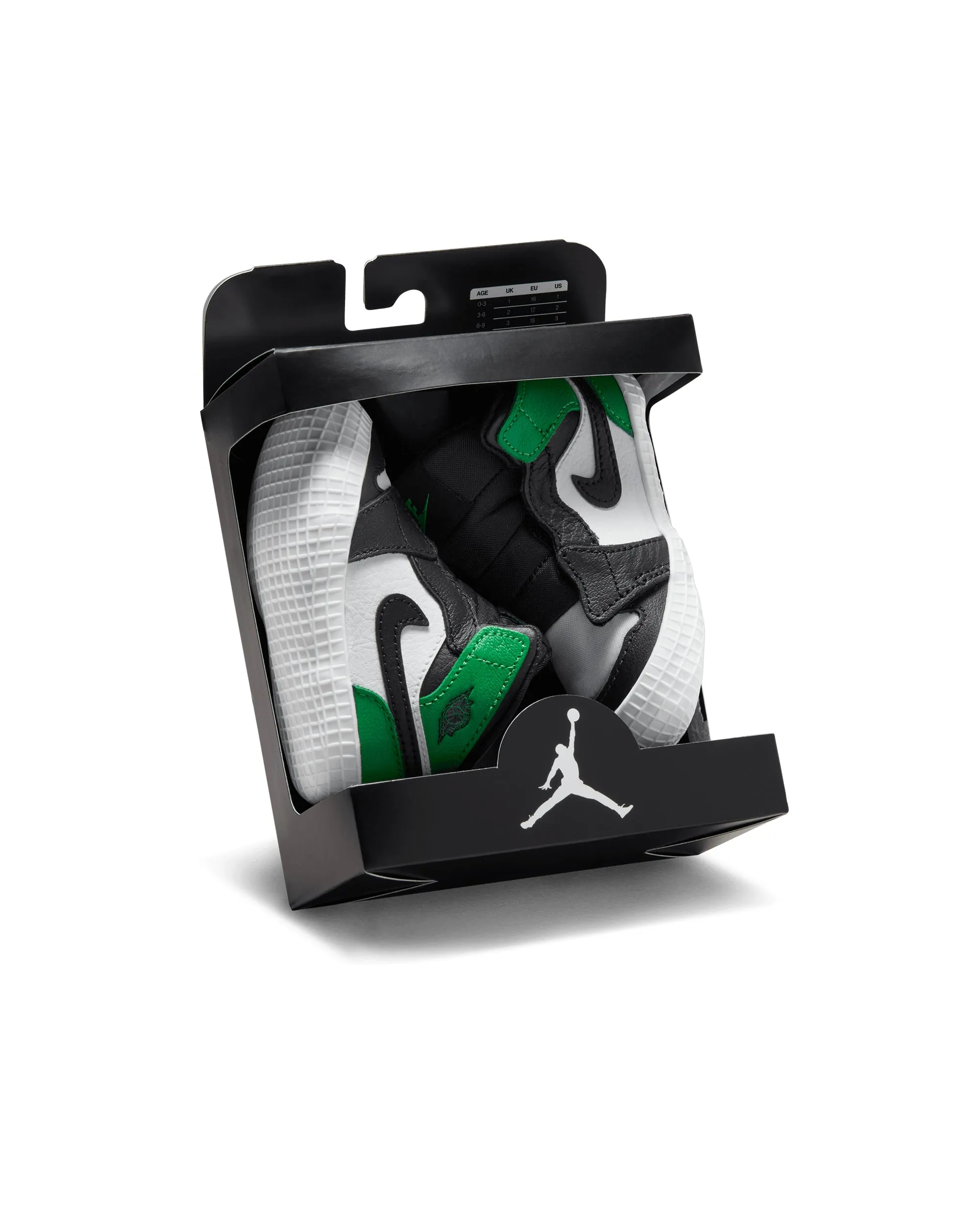 Air Jordan 1 Crib Bootie - Black / Lucky Green / White