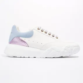 Alexander McQueen Oversized Court Sneaker White / Light Blue / Pink Leather EU 40 UK 7