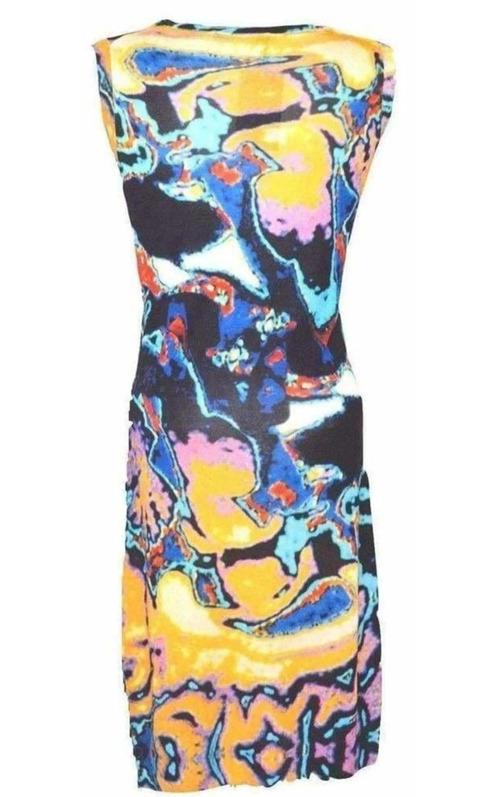 All Over Brain Sleeveless Silk Knit Dress