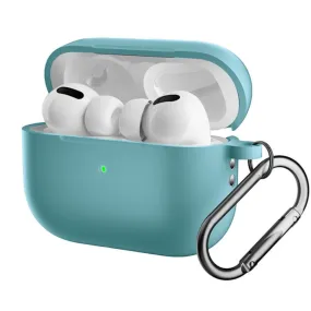 Apple Airpods Pro 2nd Gen (2022) Silikone Cover m. Karabinhage - Mintgrøn