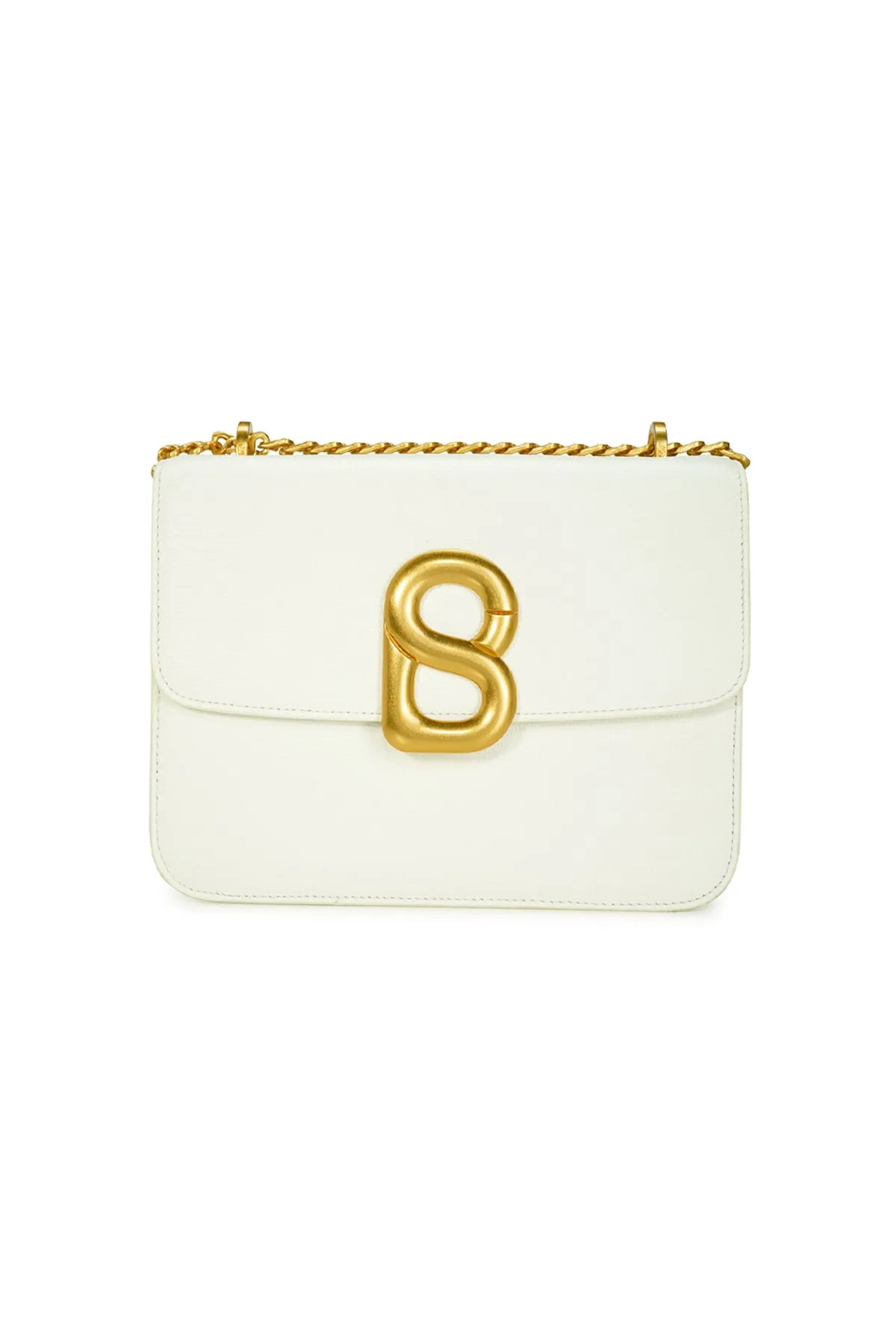 Audrey Chain Leather Bag  Medium - White