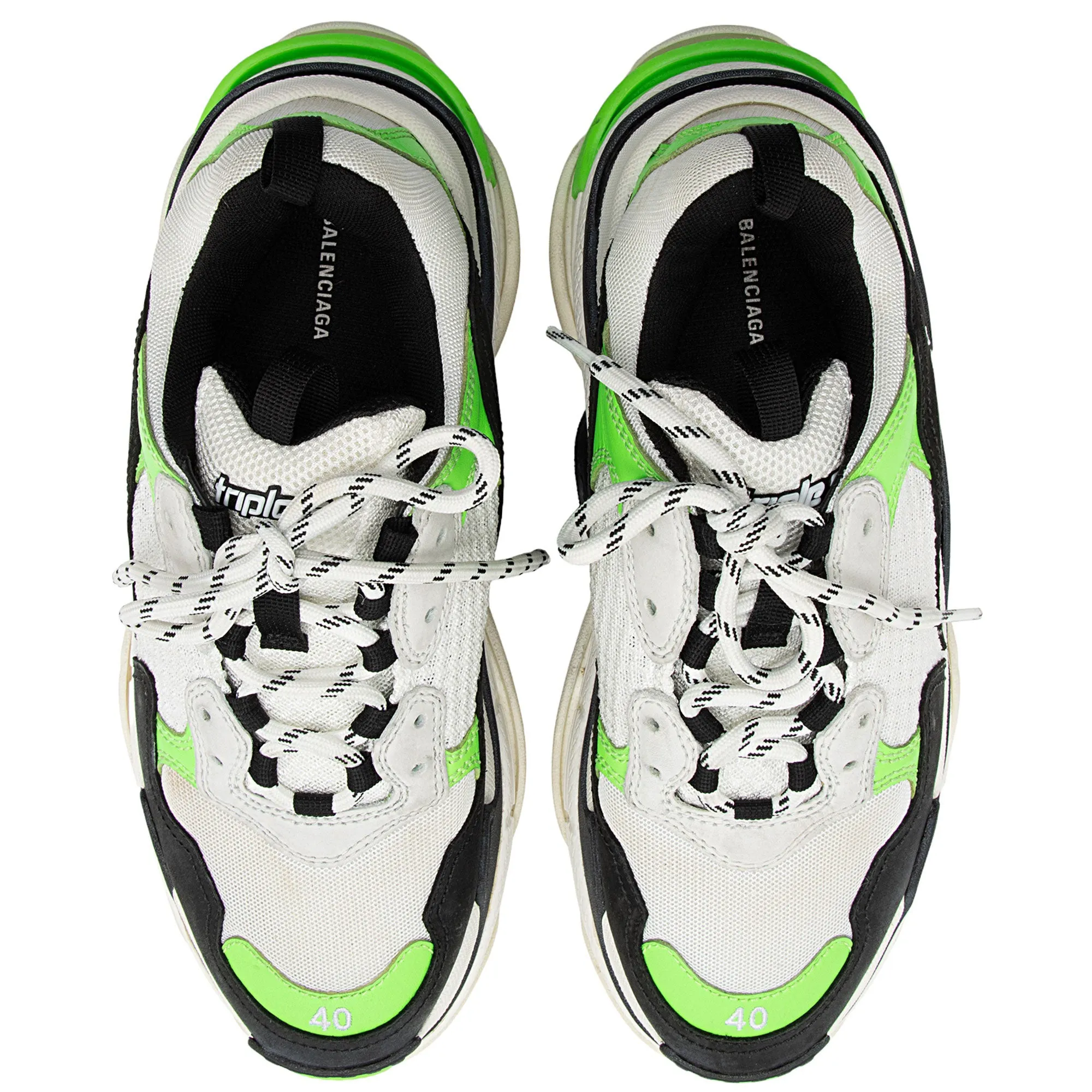 Balenciaga Calfskin Mesh Triple S Sneakers - Size 10 / 40 (SHF-kciXy5)