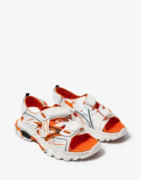 Balenciaga White & Orange Track Sandals