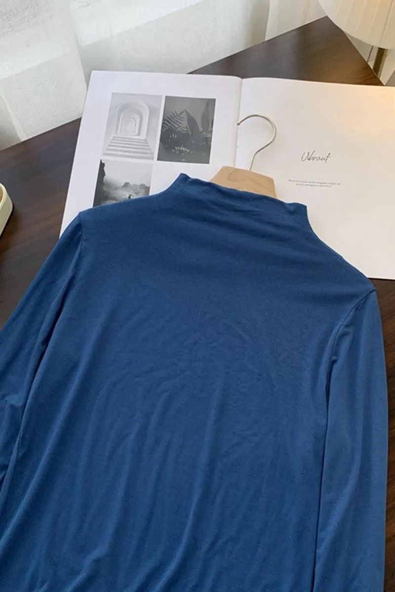 BASIC SIMPLE HIGH NECK DAILY TOP