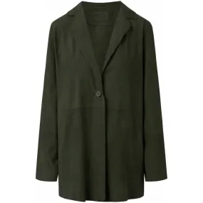 Beautiful oversize suede blazer / 50234 - Forest green