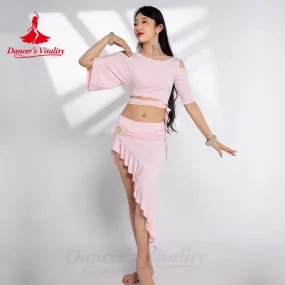 Bellydance Costumes Sense of Design Half Sleeved Top Hip Wrap Skirt Set Women's Oriental Dance Professional Performance Clothing