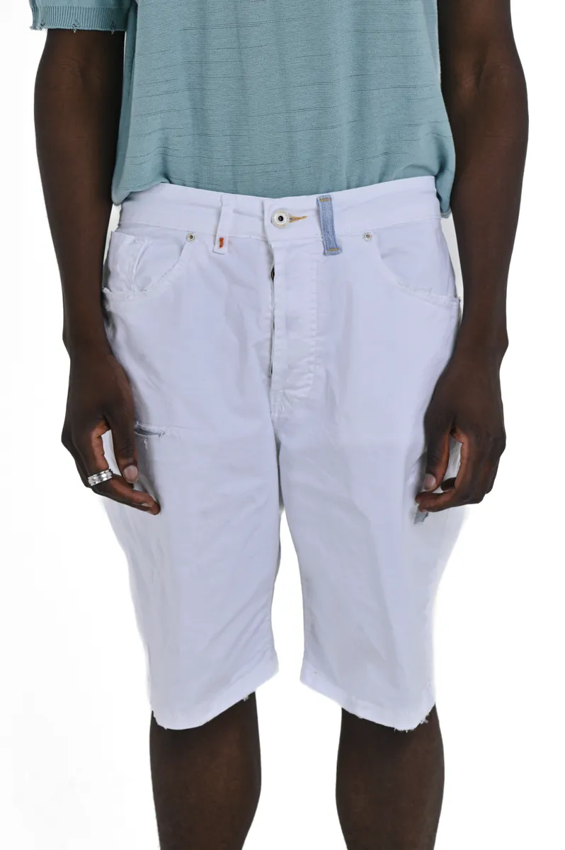 Bermuda in cotone loose Frutta AM3 Bianco SS24