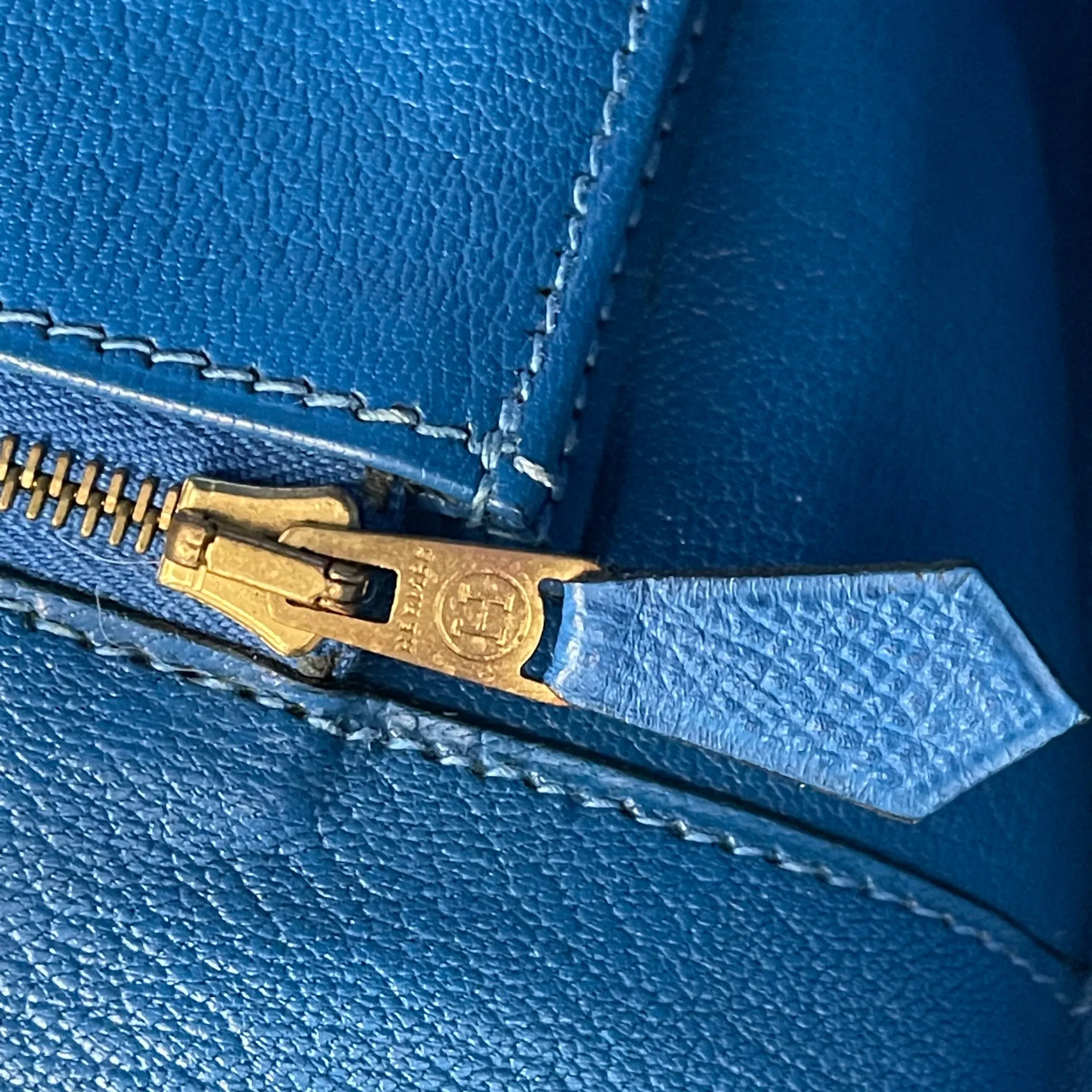 Birkin 35 in Blue Chourchevel Leather