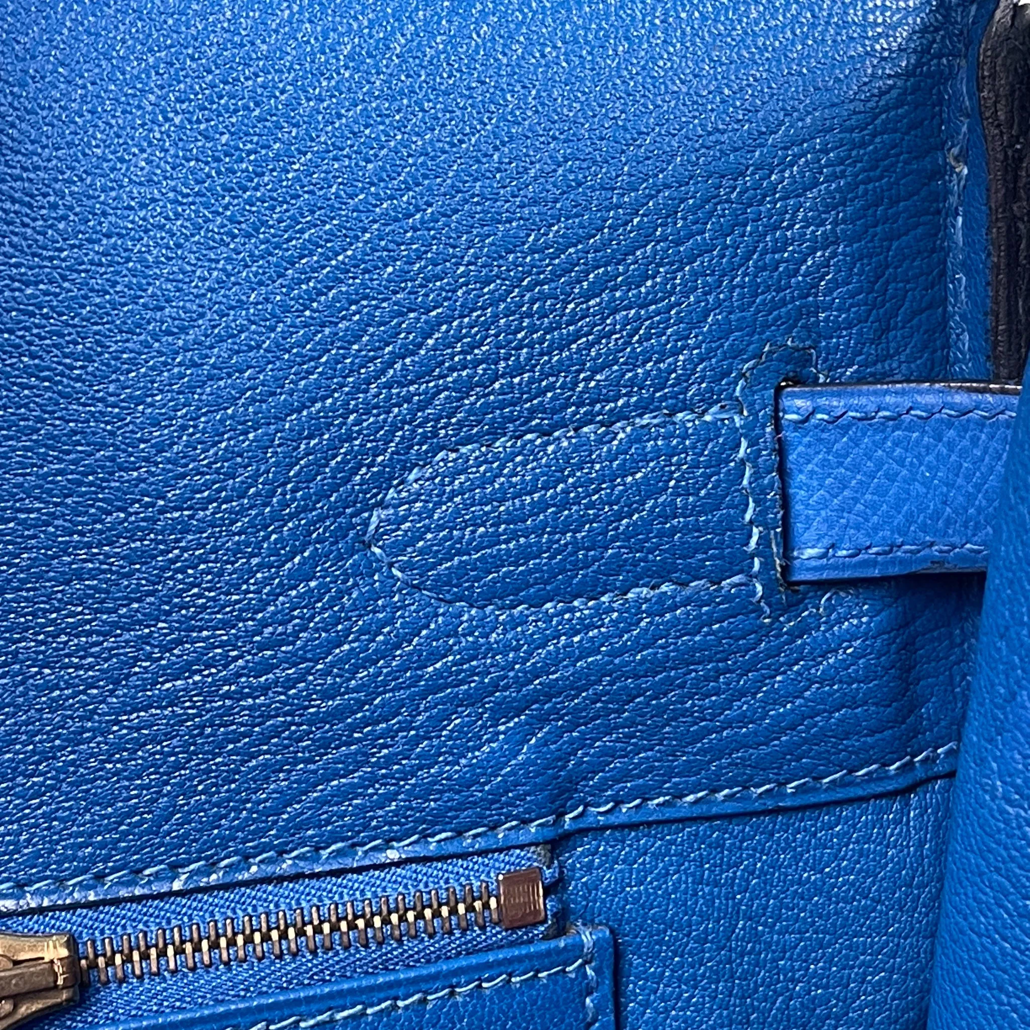 Birkin 35 in Blue Chourchevel Leather