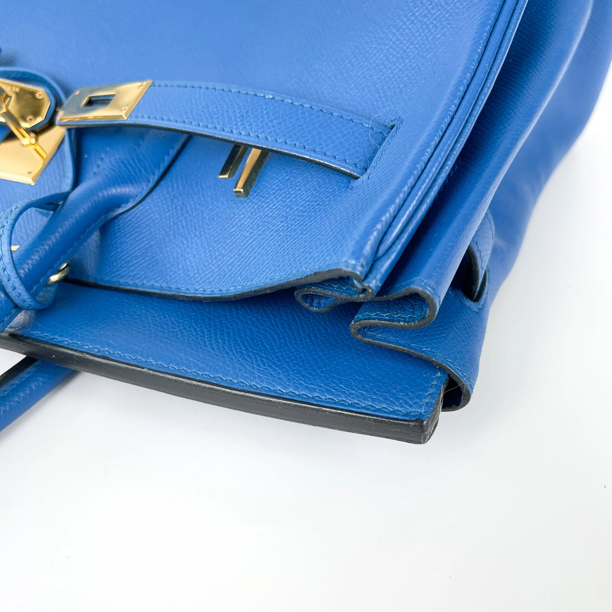 Birkin 35 in Blue Chourchevel Leather