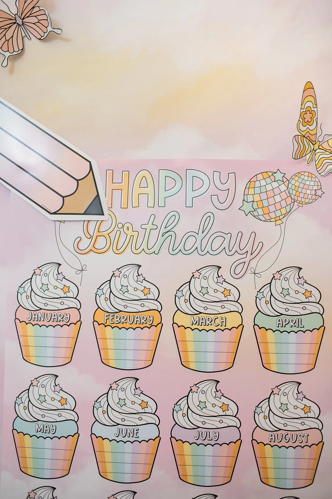 Birthday Chart | Classroom Posters | Shimmer Pop | Schoolgirl Style