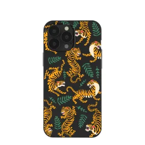 Black Playful Tigers iPhone 13 Pro Max Case