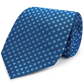 Blue Fleur De Lys Woven Silk Tie