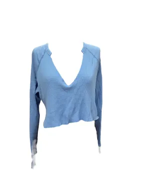 Blue Top Long Sleeve Bdg, Size M