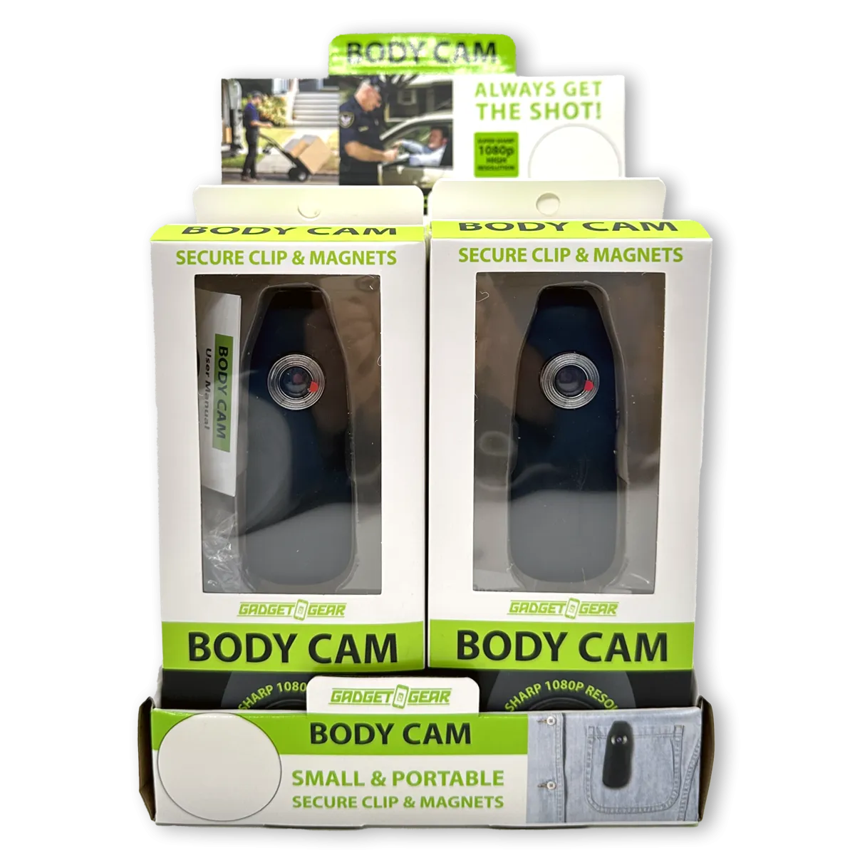 Body Cam with Micro Sd Card - 4 Pieces Per Retail Ready Display 23591