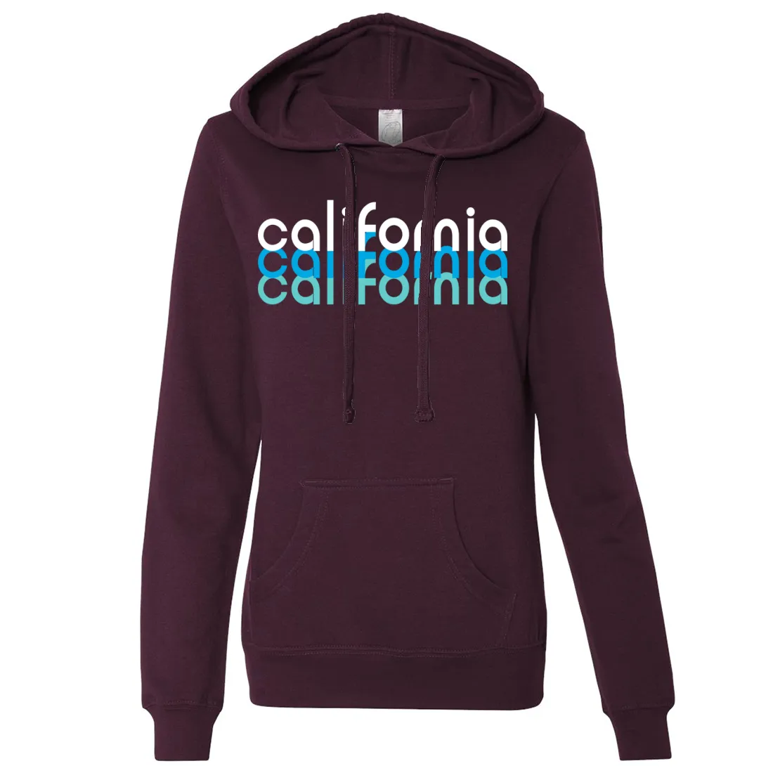 California Cool Stacked Ladies Lightweight Fitted Hoodie