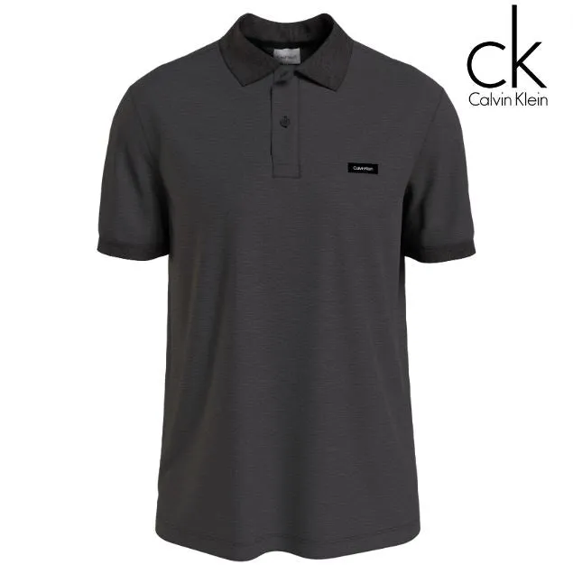 Calvin Klein Stretch Pique Black Polo Black