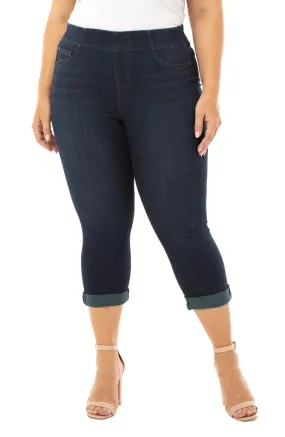 CHLOE CROP ROLLED CUFF HIGH PERFORMANCE DENIM