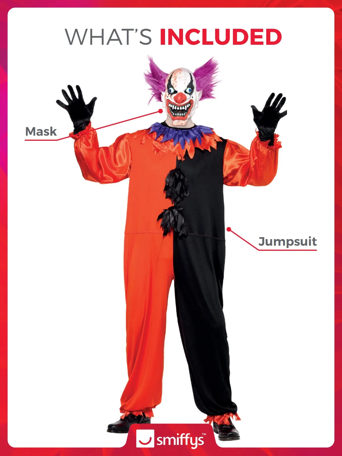 Cirque Sinister Scary Bo Bo the Clown Costume