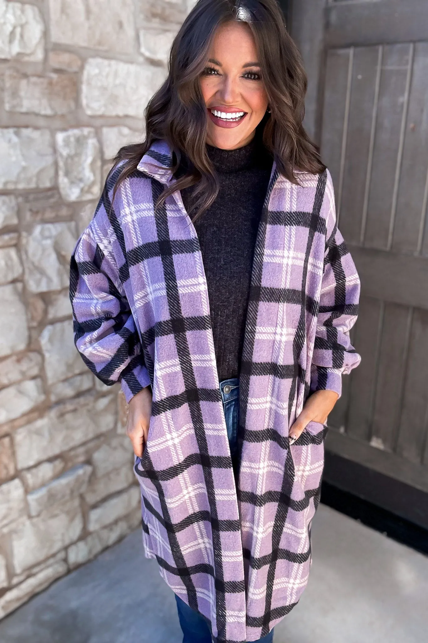 Cuddly Plaid Cardigan