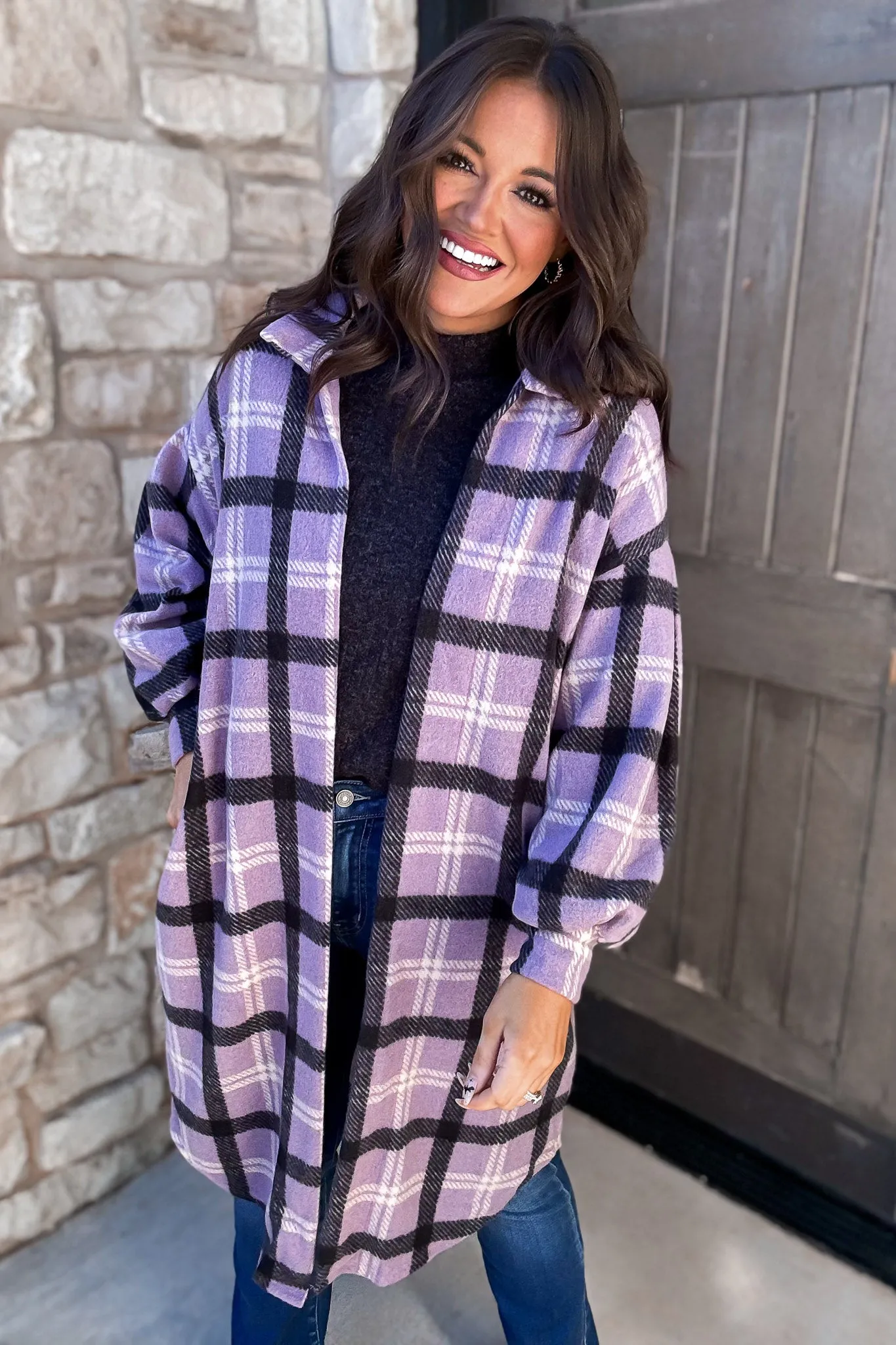 Cuddly Plaid Cardigan