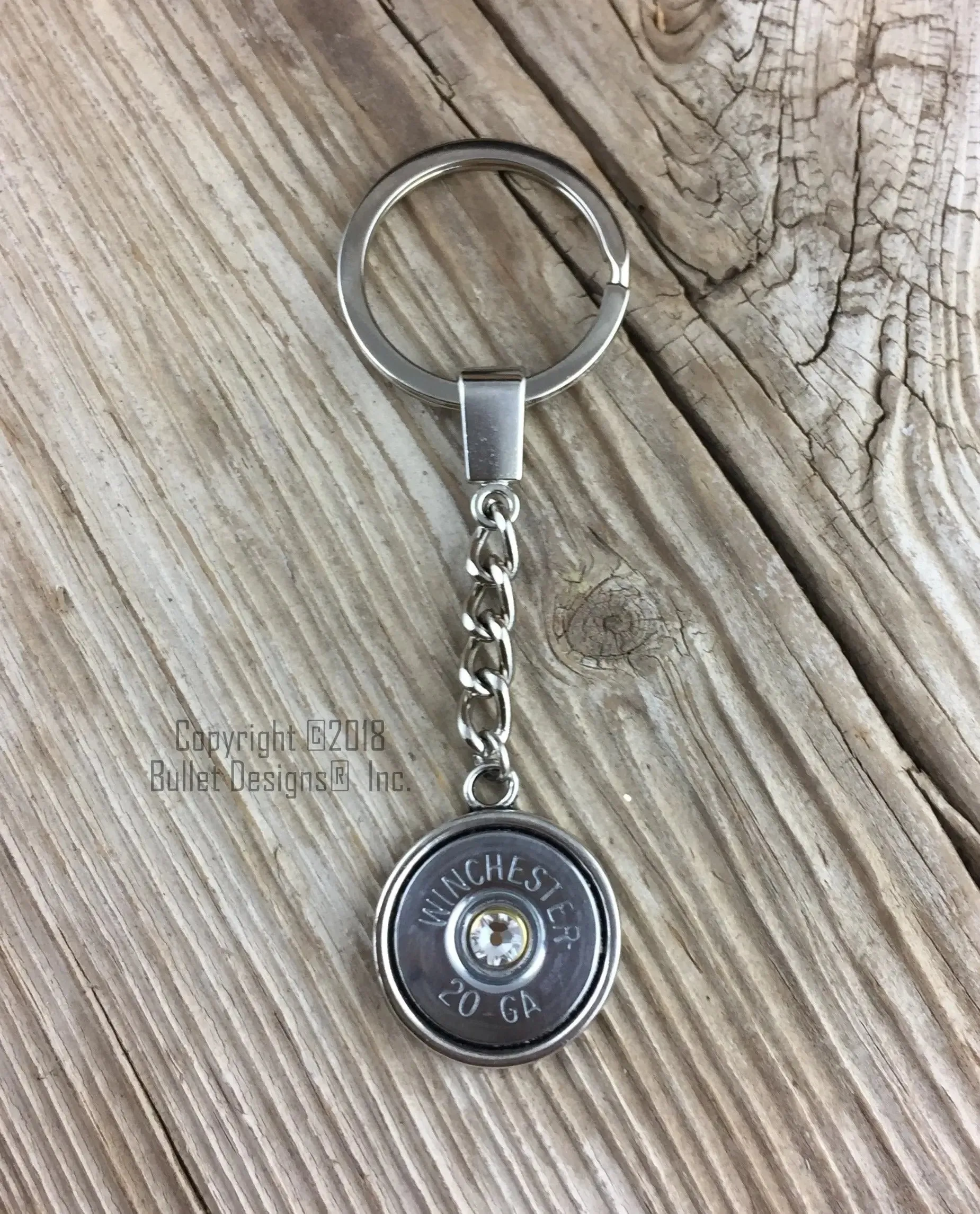 Custom Shotgun Keychain, 20 Gauge Keychain, Engraved Dark TNR