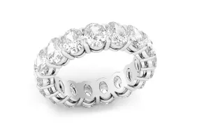 Eternity Ring 4.54 cts Oval Cut Diamonds & Platinum