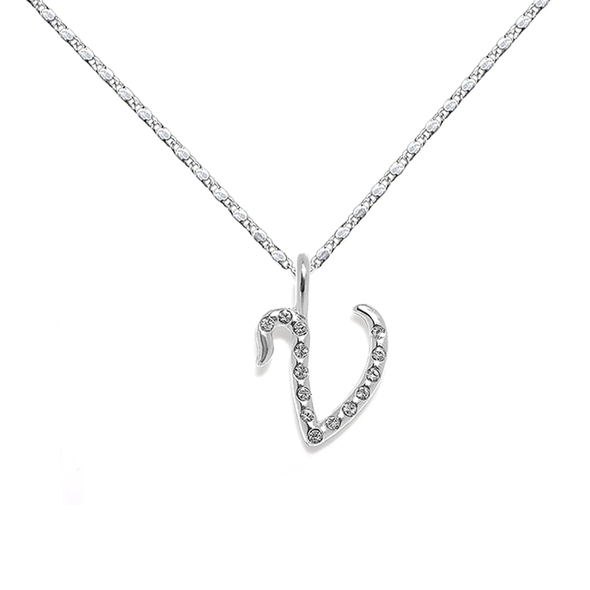 Everly Initial Necklace- Silver