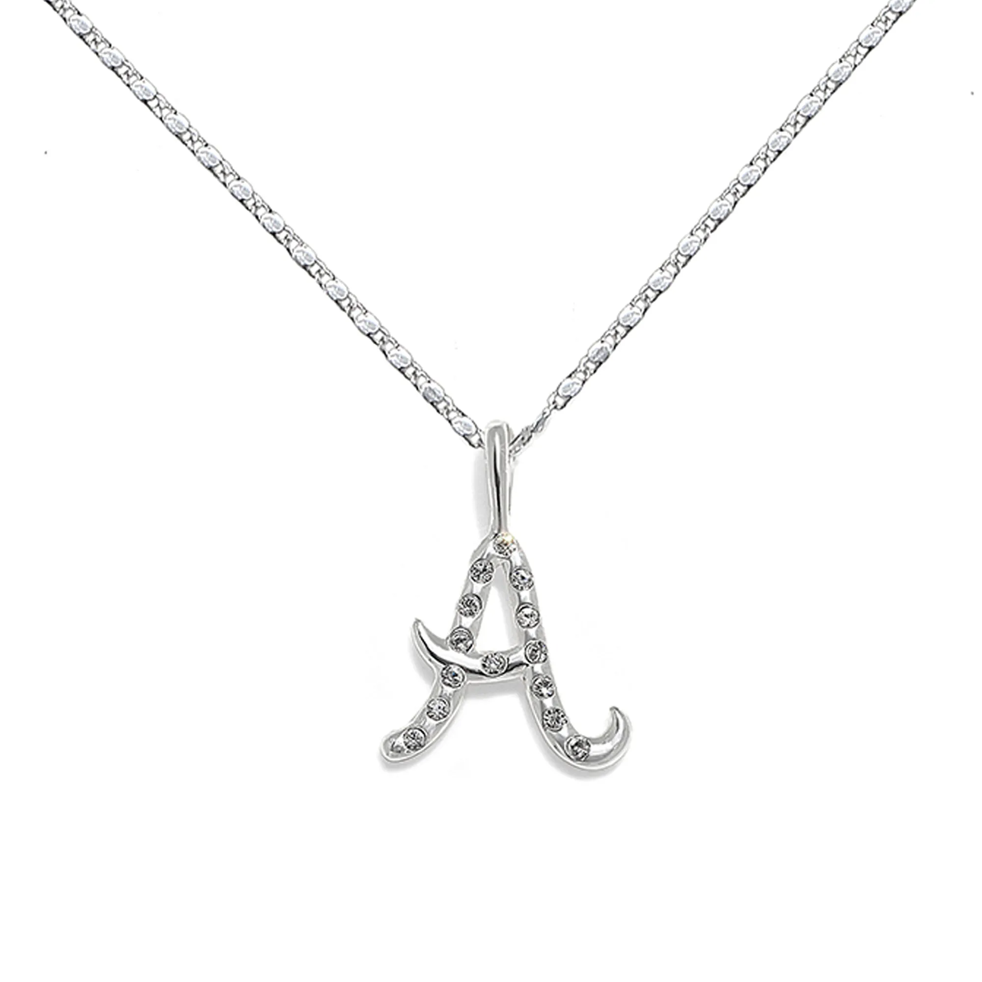 Everly Initial Necklace- Silver