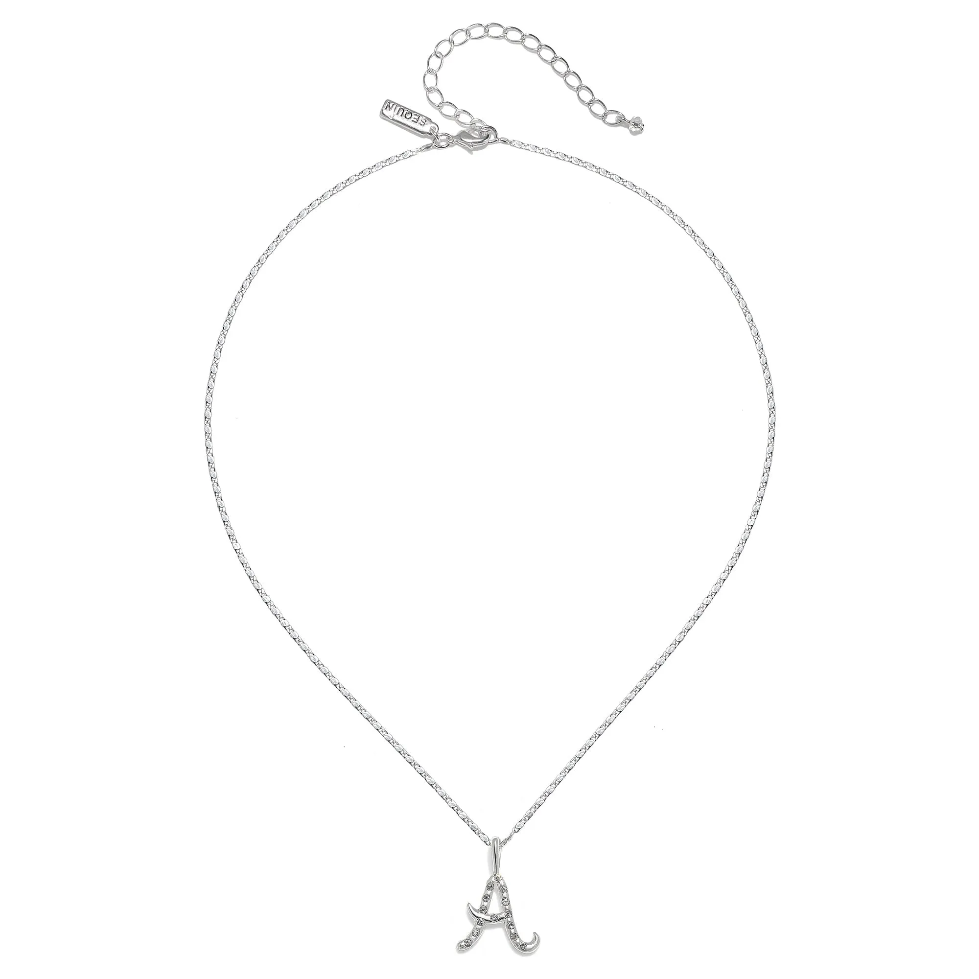 Everly Initial Necklace- Silver