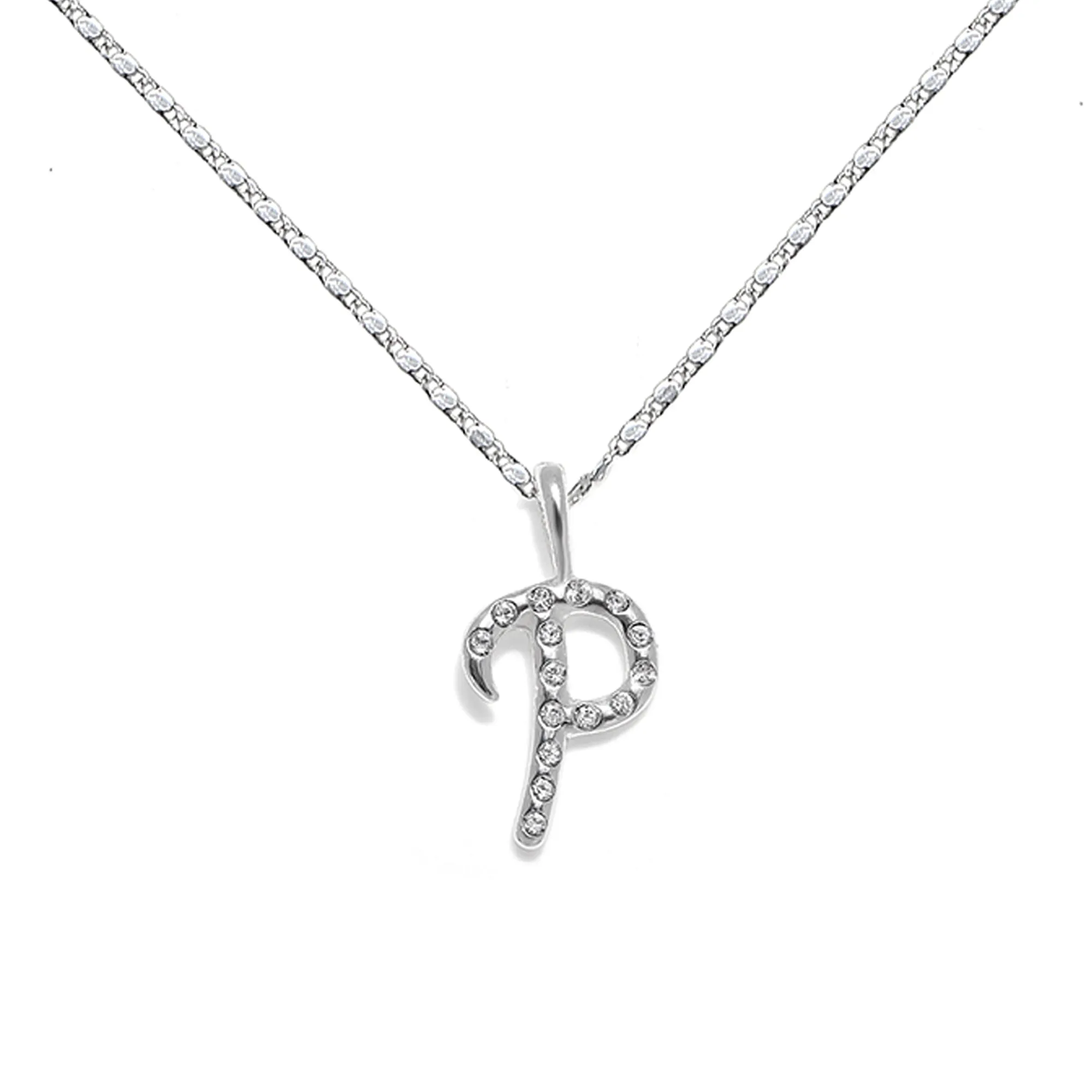 Everly Initial Necklace- Silver