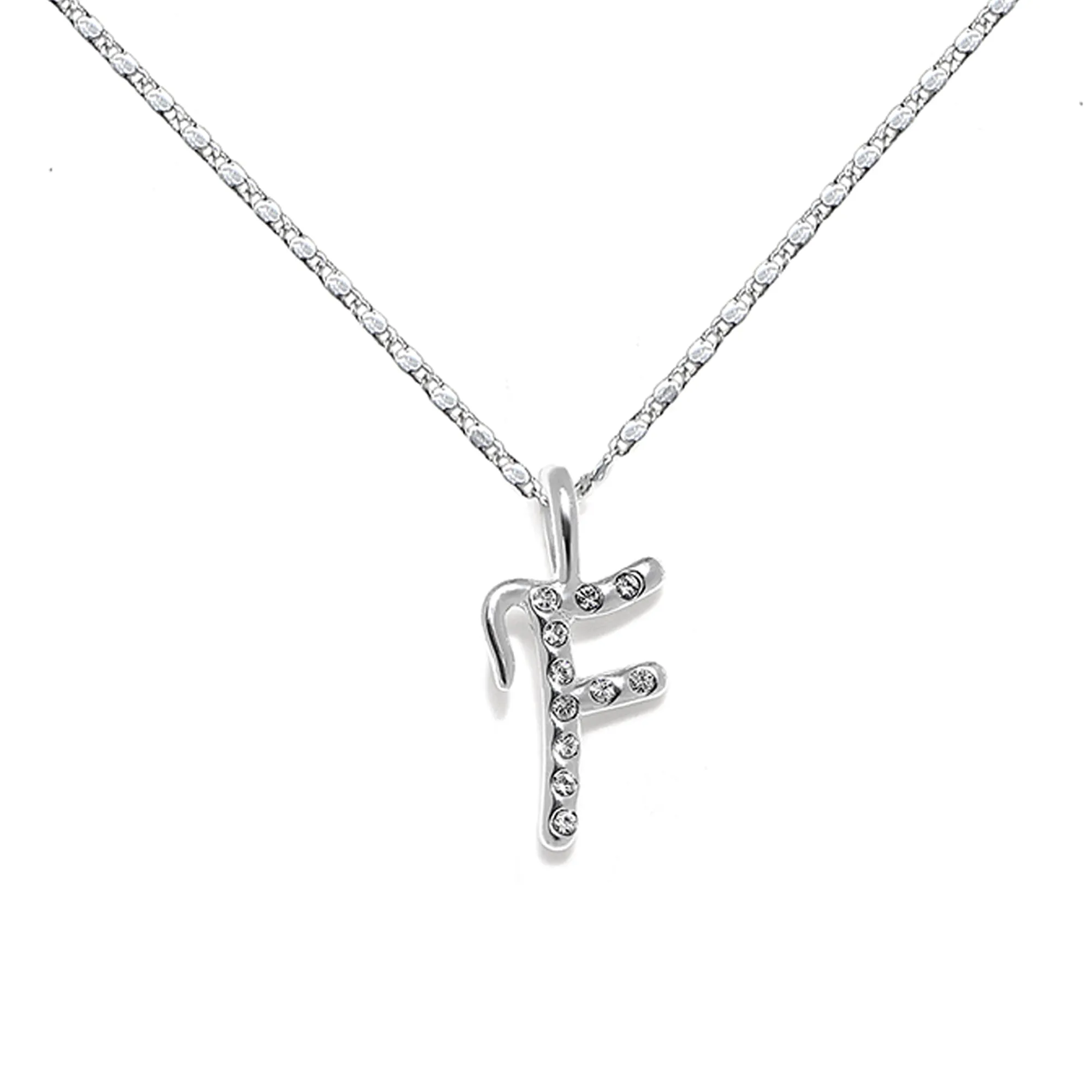 Everly Initial Necklace- Silver