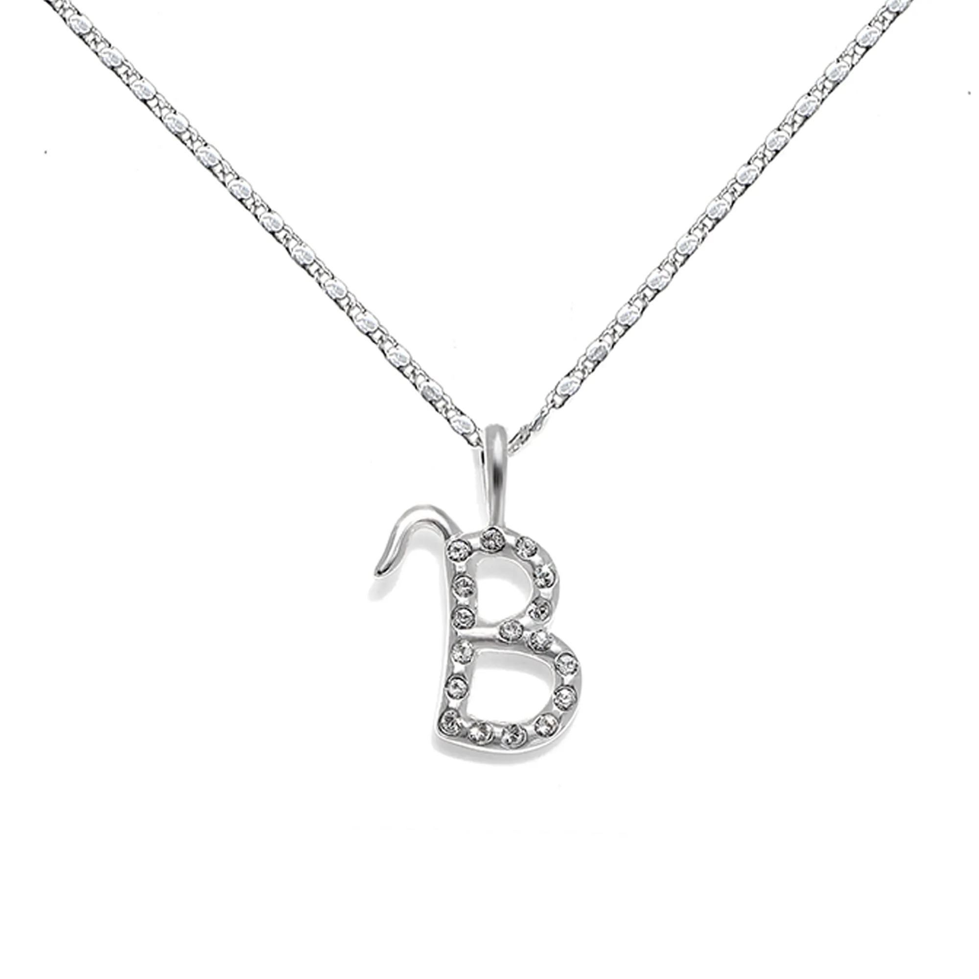 Everly Initial Necklace- Silver