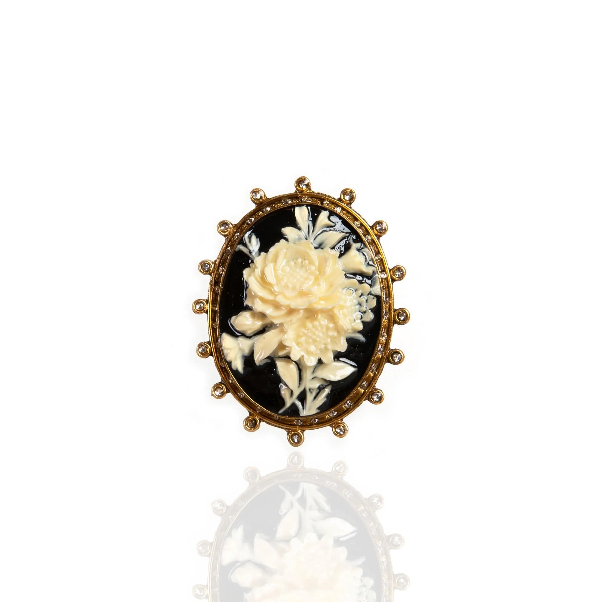 Floral Cameo Brooch