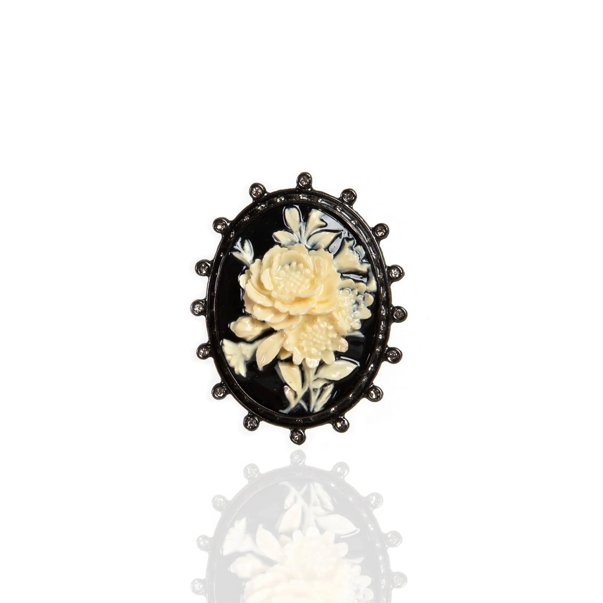 Floral Cameo Brooch