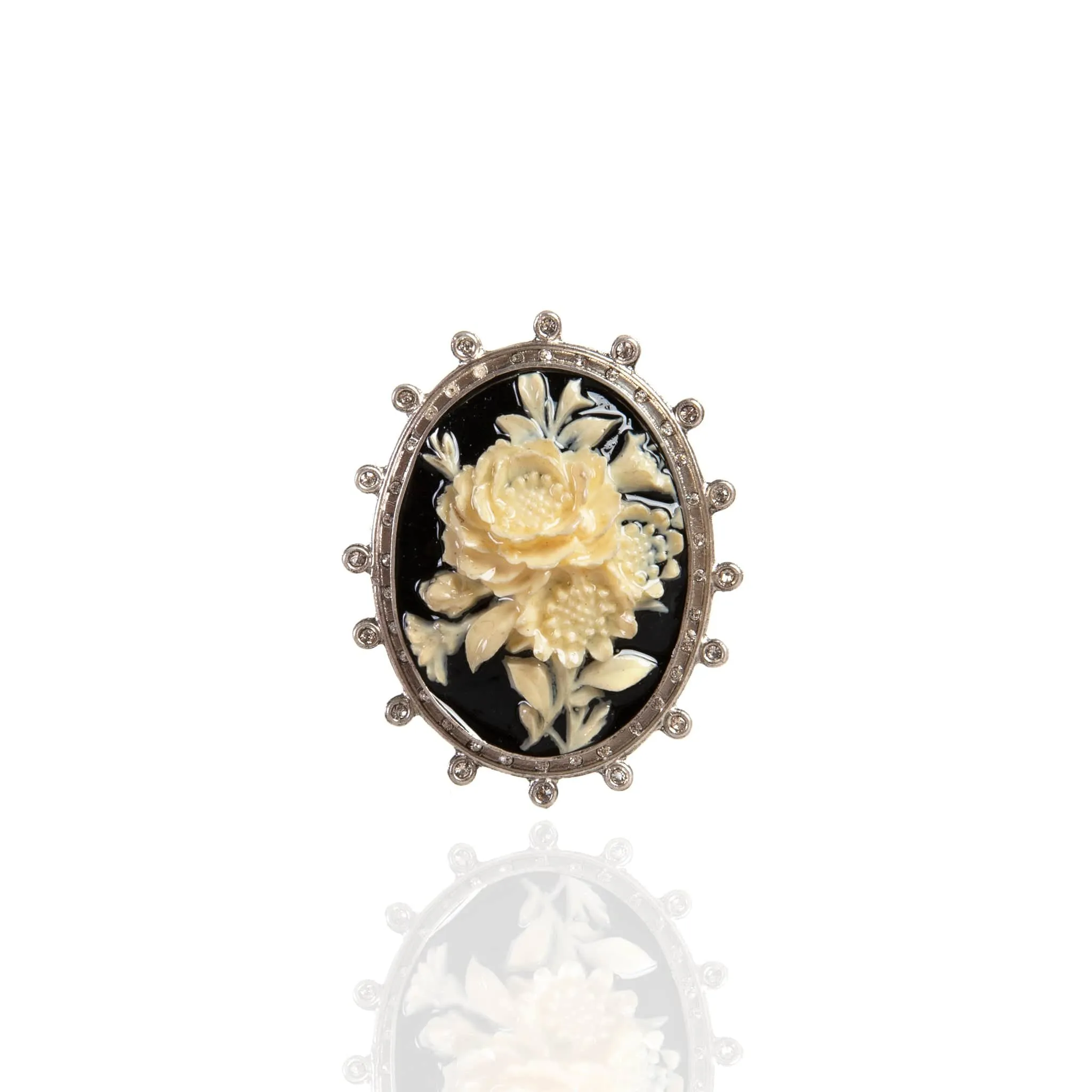 Floral Cameo Brooch