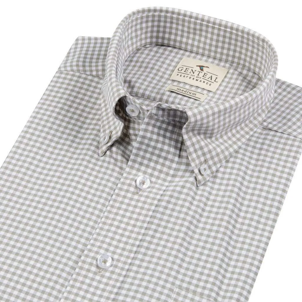 Gingham Performance Sport Shirt- Dune