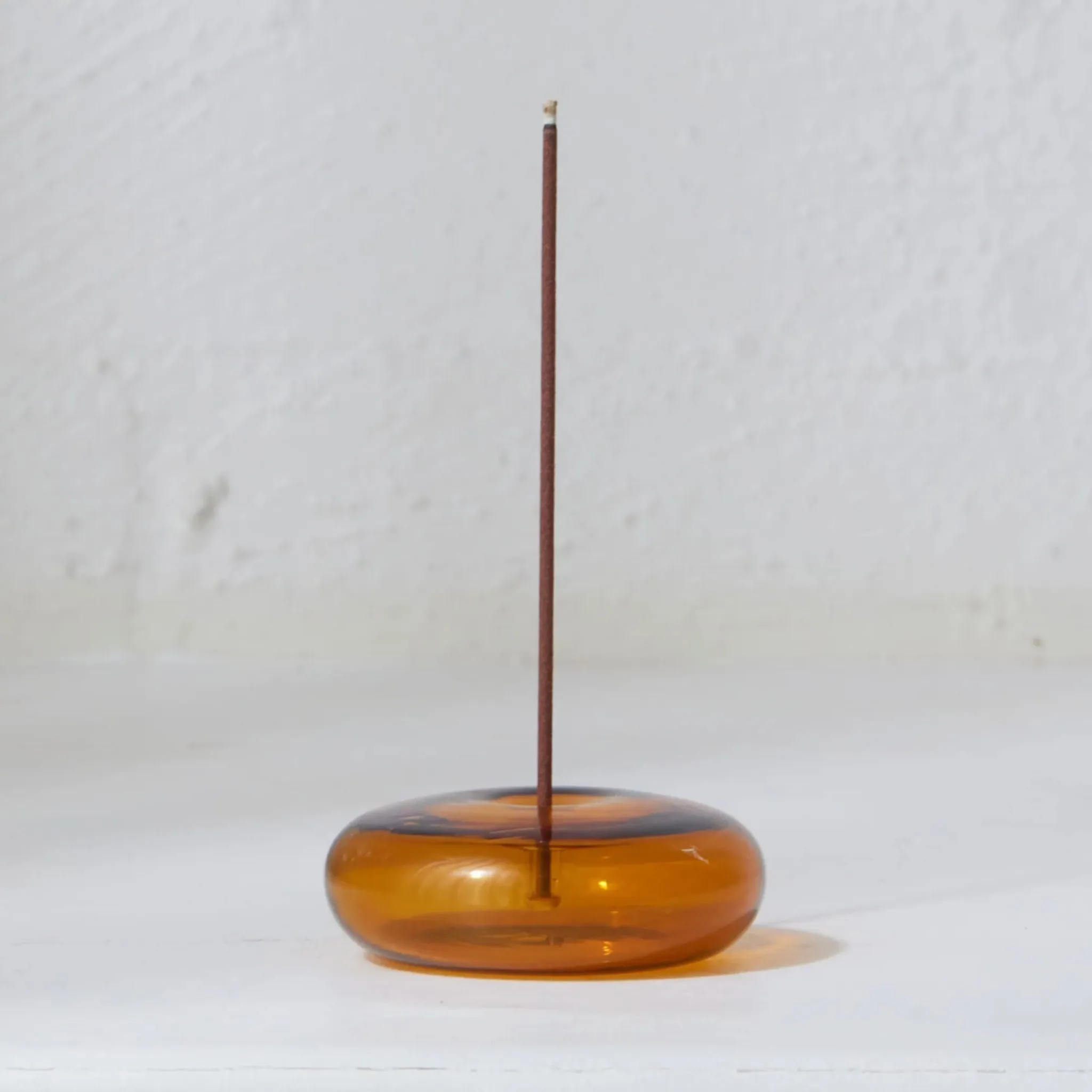 Glass Vessel Incense Holder Amber