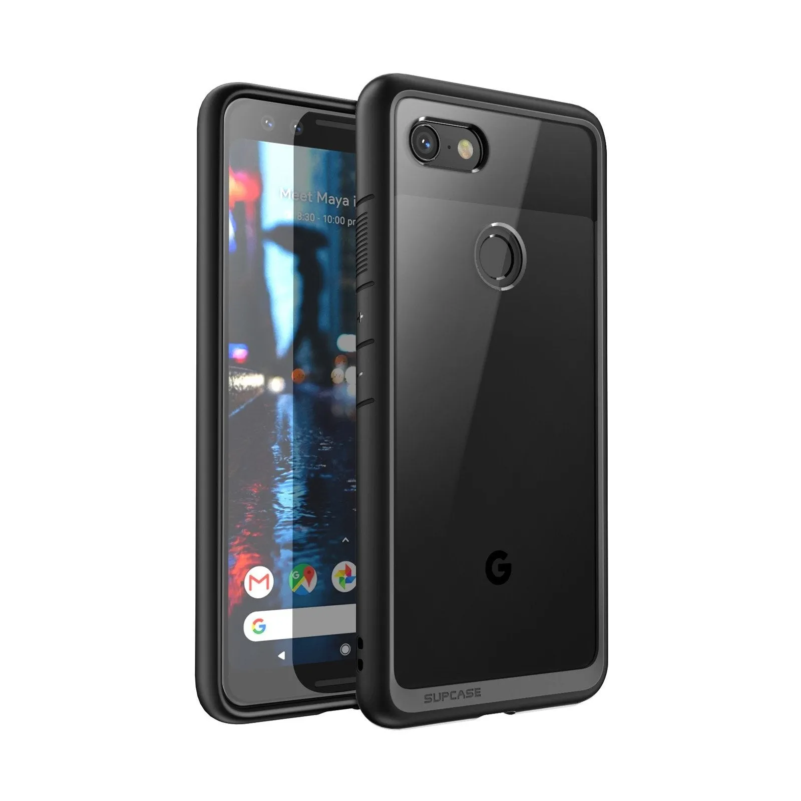 Google Pixel 3a Unicorn Beetle Style Clear Case-Black