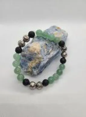 Green Aventurine and Lava Bracelet