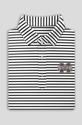 Gus Stripe Performance Polo - Mississippi State University