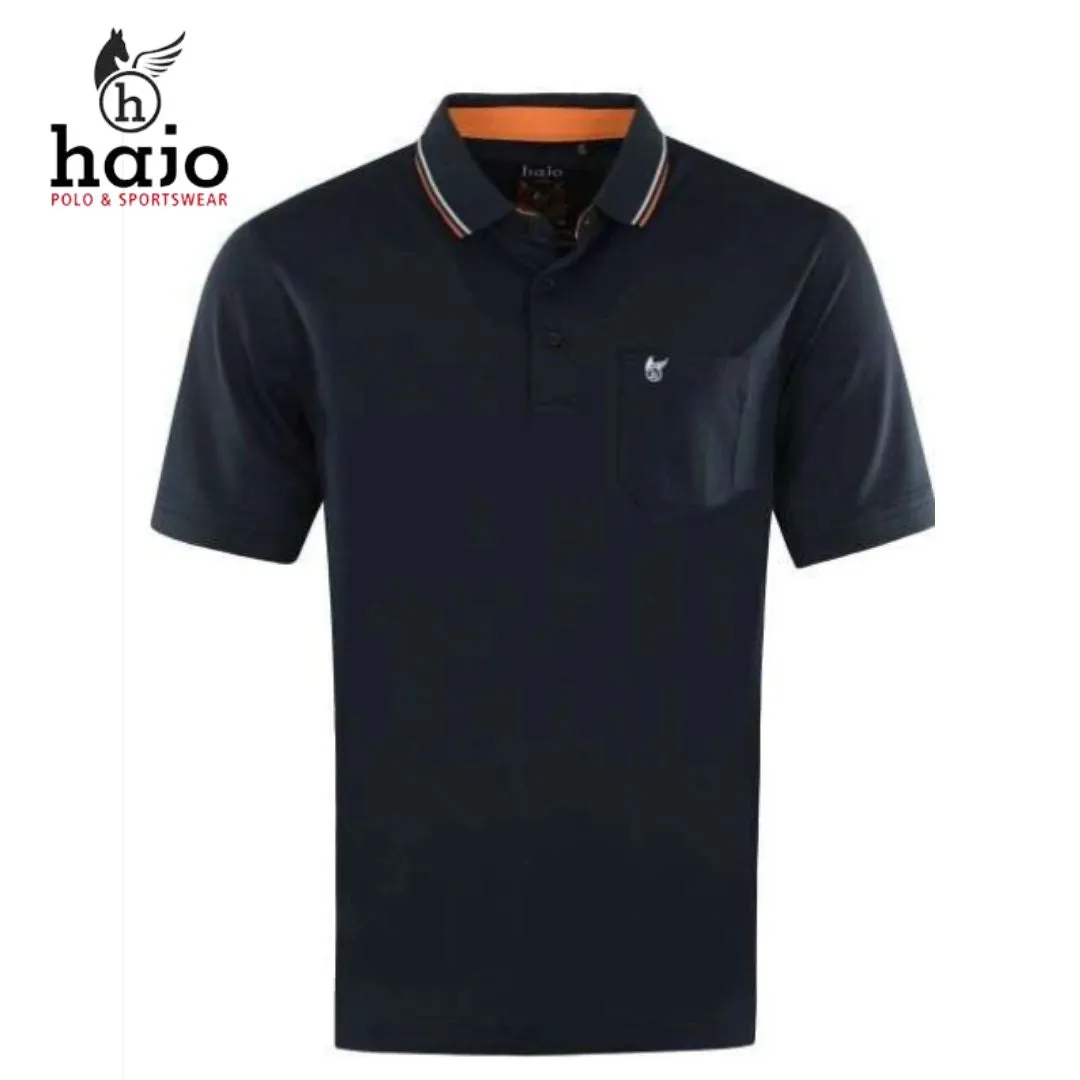 Hajo Tactel Navy Tipped Collar Polo Navy