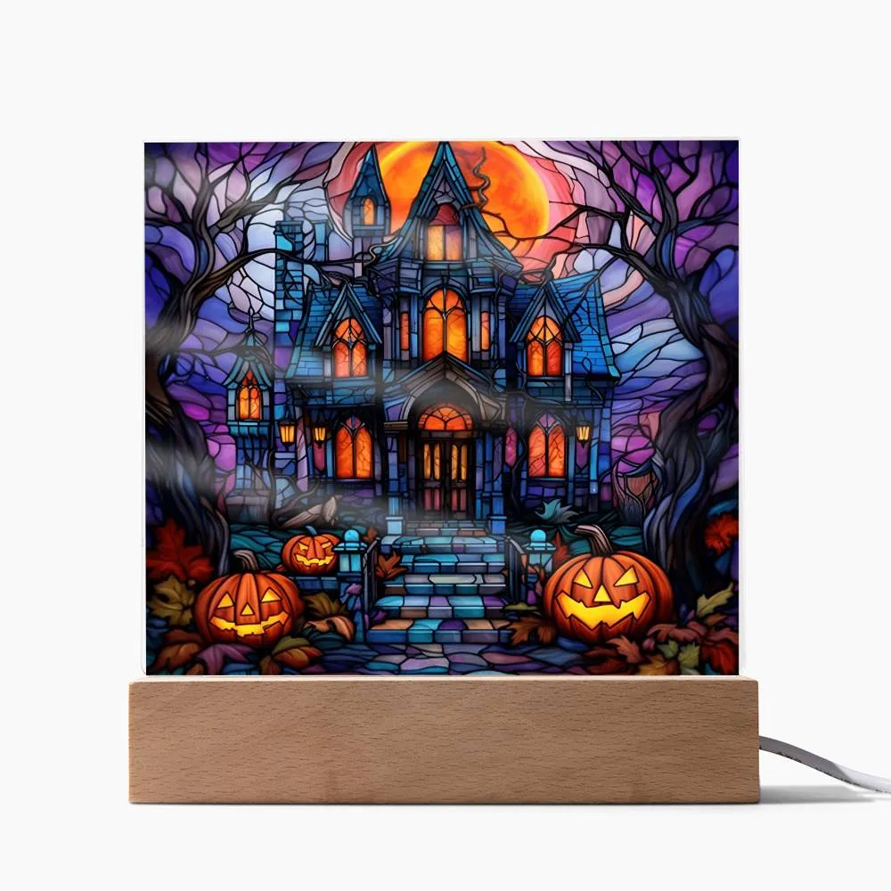 Halloween-House Stained Glass