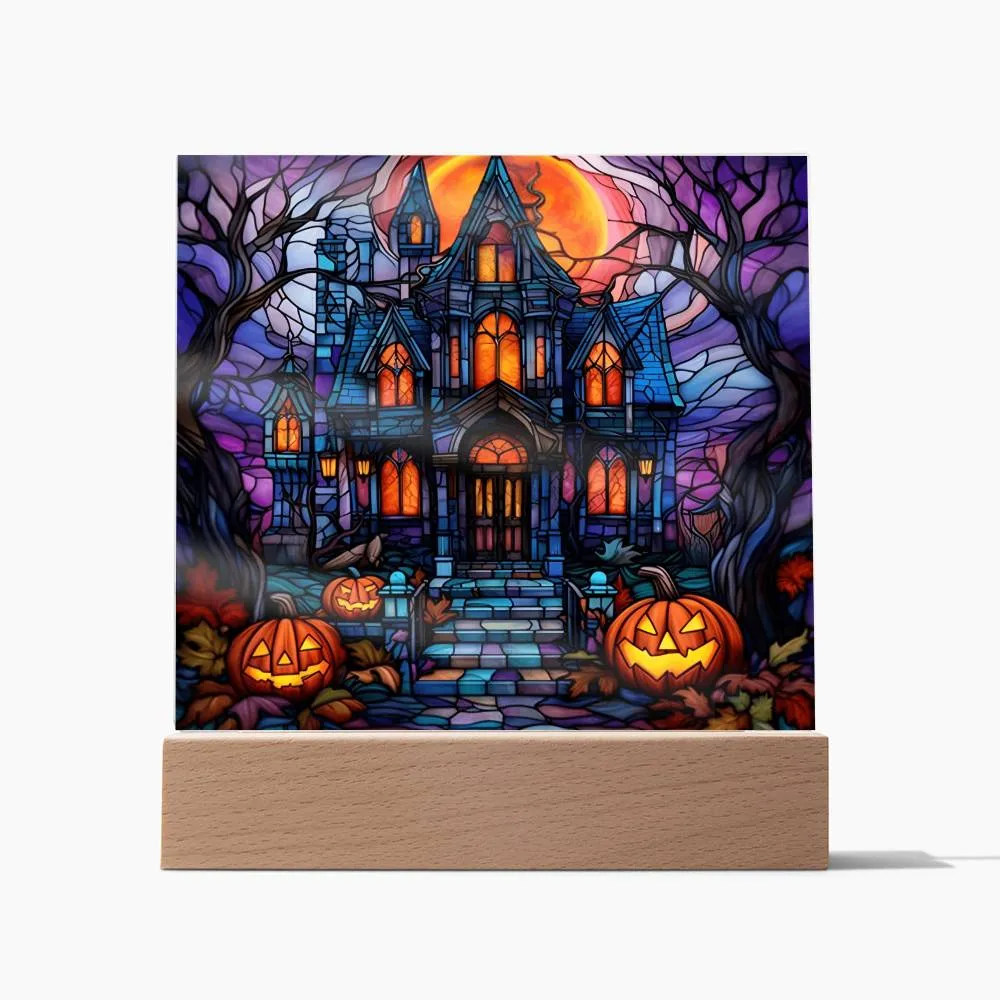 Halloween-House Stained Glass